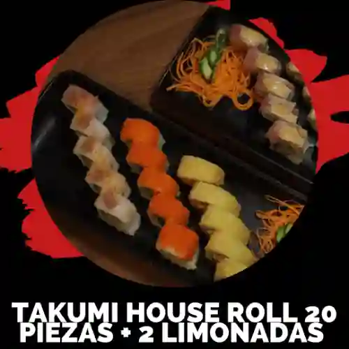 Takumi House Roll 20 Piezas + 2 Limonada