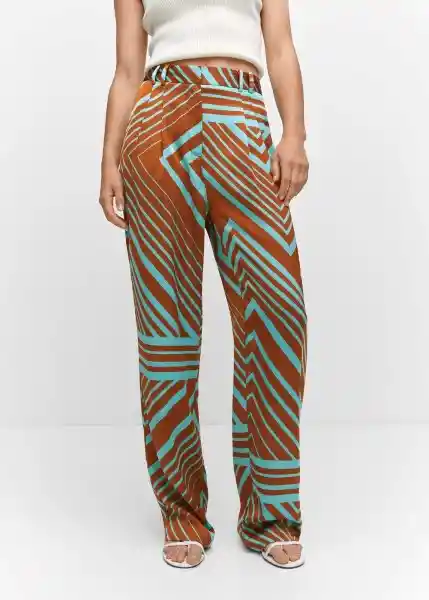 Pantalón Loren Turquesa Talla 42 Mujer Mango