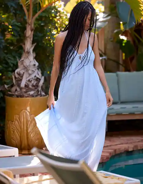 Vestido Aerie Azul Talla: SMALL 1900461 American Eagle