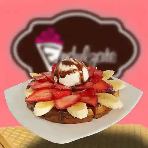 Waffle Banano y Fresa