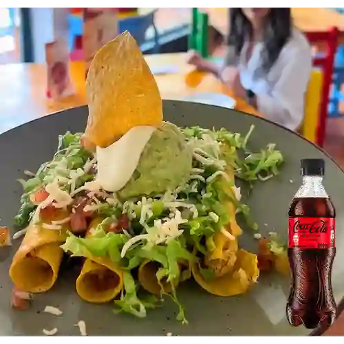Combo Flautas + Coca Cola Sin Azúcar 400 ml