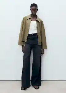 Sobrecamisa Swiss Khaki Talla M Mujer Mango