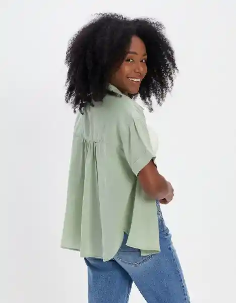Camisa Mujer Verde Talla: Large American Eagle