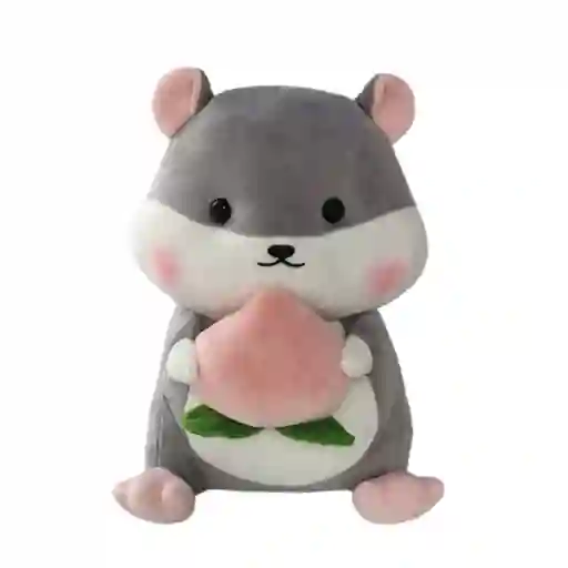 Peluche de Hamster Con Melocoton 10 in Gris Miniso