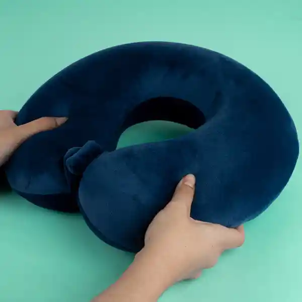 Almohada de Viaje Viscoelástica Para Cuello Azul Marino Miniso