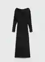 Vestido Frunci Negro Talla S Mujer Mango