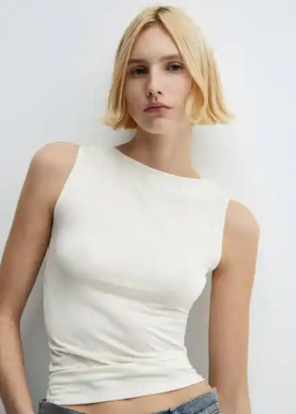 Top Tecla Offwhite Talla L Mujer Mango