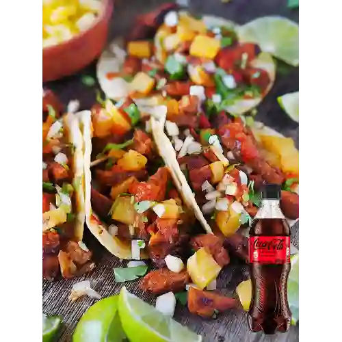 Combo Tacos Al Pastor + Coca Cola Sin Azúcar 400 ml