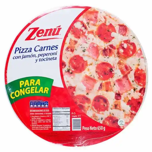 Zenú Pizza Con Jamón Peperoni y Tocineta