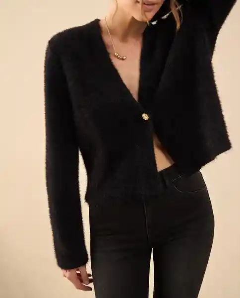 Suéter Tejido Negro Puro Ultraoscuro Talla S 462G202 Esprit