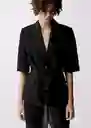 Blazer Americana Argelia Negro Talla S Mujer Mango