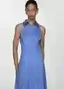 Vestido Rose Azul Talla S Mujer Mango