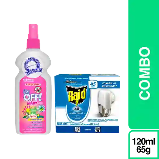 Combo Repelente Stay Off! Niños + Raid Líquido 65 g