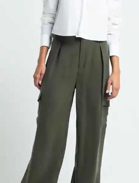 Pantalón Siu Mujer Verde Ciénaga Ultraoscuro T.8 439E333 Naf Naf