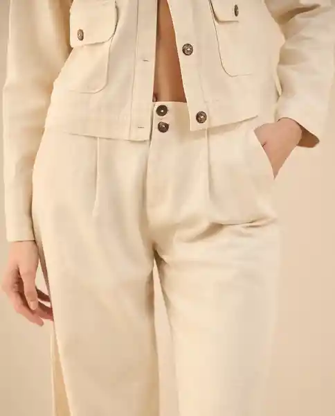 Pantalón Blanco Puro Claro Talla 10 631G006 Esprit