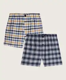 Pantaloncillo Boxer Suelto Tejido PlaNO Para Hombre X2 Unds