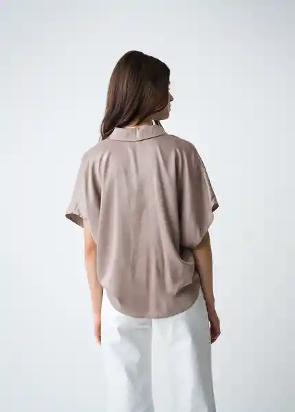 Camisa Yerai Mujer Café Merengue Medio Talla L 513G393 Naf Naf