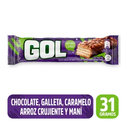 Gol Galleta Cubierta Sabor Chocolate con Caramelo y Arroz