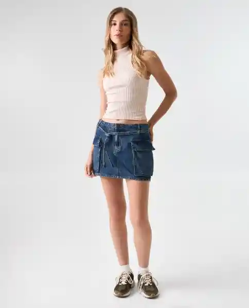 Falda Mujer Azul Talla 10 342G000_AZU174429 Americanino