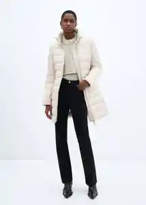 Abrigo Anorak Plumón Beige Talla XS Mujer Mango