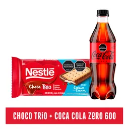 Combo Choco Trio Cookies & Cream 90 g + Coca Cola Zero 600 mL