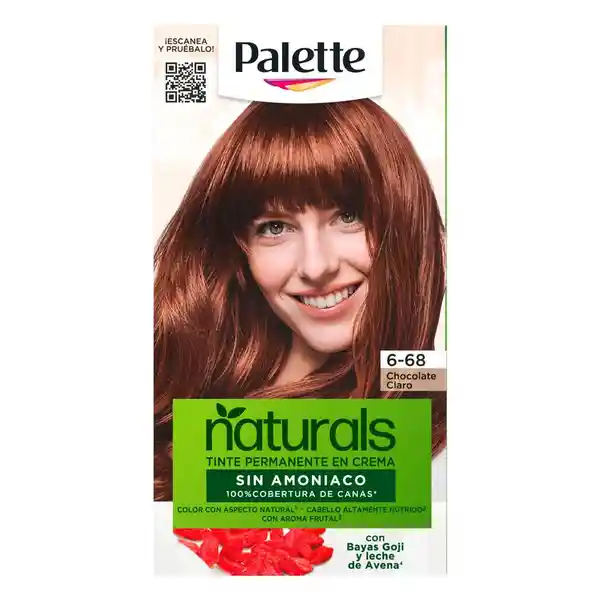 Palette Tinte Cabello Permanente Crema Natural 6-68