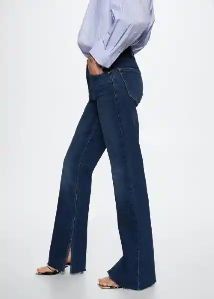 Jeans Elle Tejano Oscuro Talla 34 Mujer Mango