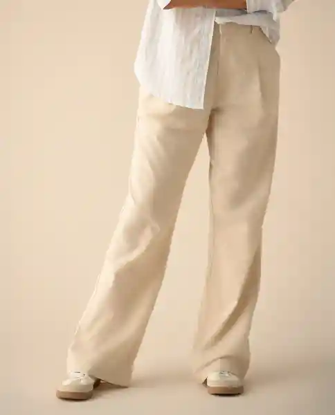 Pantalón Crudo Beige Claro Talla 6 131G000 Espirit