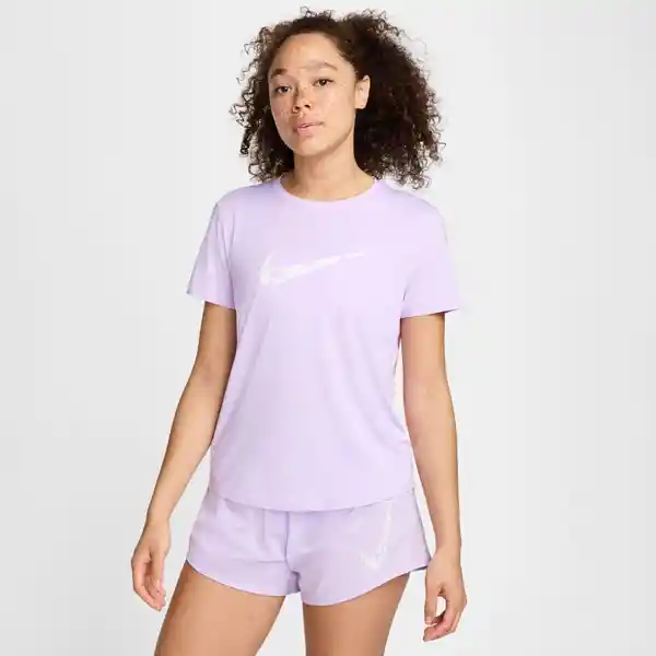 Nike Camiseta W One Swsh Hbr Df Ss Top Para Mujer Morado Talla L