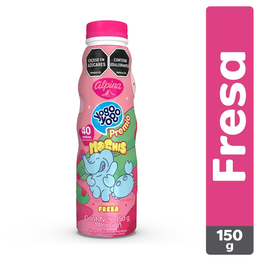 Yogo Yogo Yogurt Alimento Lácteo Sabor Fresa