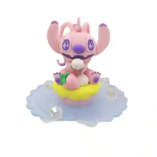 Llavero 3D Pastel Fresa Ángel Serie Stitch Dinner Party Miniso