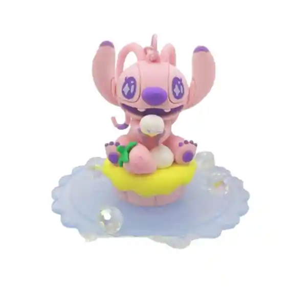 Llavero 3D Pastel Fresa Ángel Serie Stitch Dinner Party Miniso