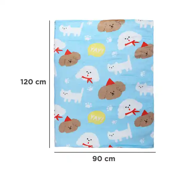 Manta Con Diseño de Perritos Azul Miniso