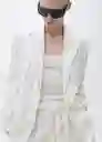 Blazer Americana Moscova Blanco Talla M Mujer Mango