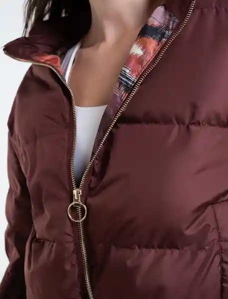  Abrigo Print Mujer Cafe Acerbo Ultraoscuro Talla M Naf-Naf 