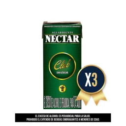 Nectar Verde Sin Azucar Tetra 1000 Ml Combo X 3