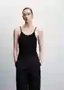 Top Kim Negro Talla L Mujer Mango