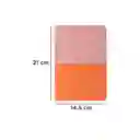 Cuaderno A5 Woven Cover de Tapa Dura 80 Hojas Peach Pink Miniso