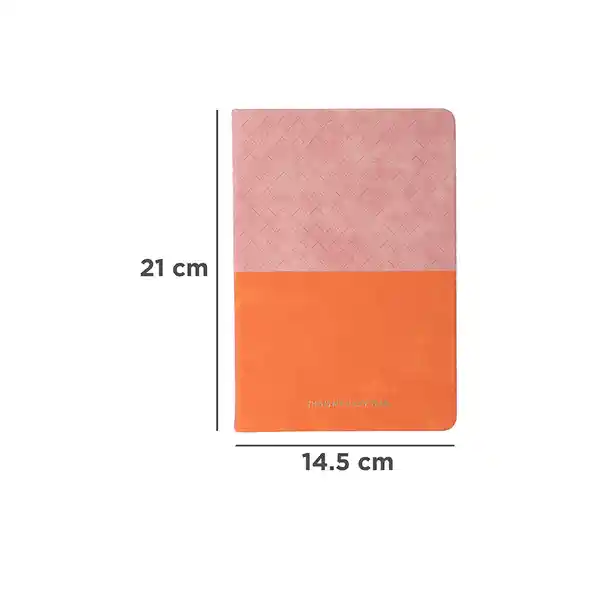 Cuaderno A5 Woven Cover de Tapa Dura 80 Hojas Peach Pink Miniso