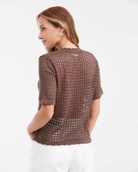 Camiseta Tejida Top Essential Café Tostado Medio M Chevignon