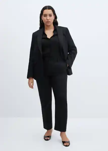 Pantalón Boreli Negro Talla 34 Mujer Mango