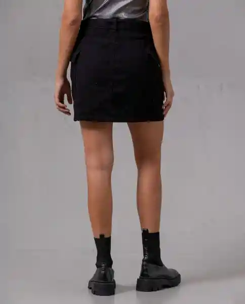 Falda Corta Mujer Negro Sombrio Ultraoscuro Talla 4 90854 Rifle