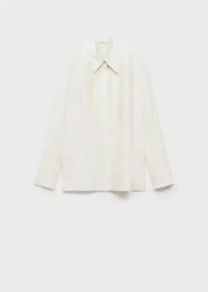 Camisa Shelby Off White Talla M Mujer Mango