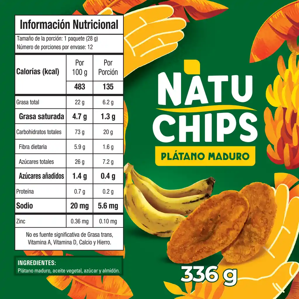 Natuchips Botana de Plátano Maduro