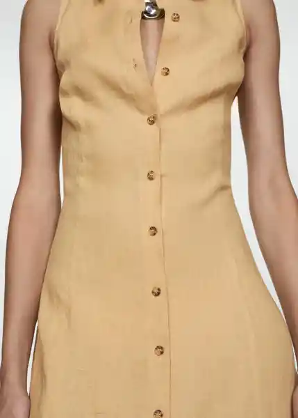 Vestido Alice Ocre Talla XL Mujer Mango