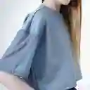 Camiseta Manga Corta en Combinado Azul S Fuera de Serie