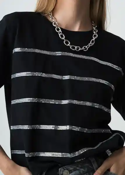 Camiseta Mujer Negro Puro L 403G003 Naf Naf