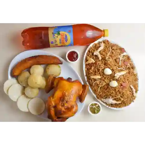 Arroz chino + 1 pollo y gaseosa