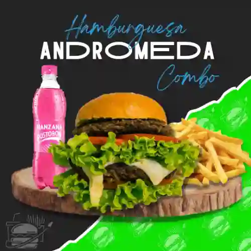 Hamburguesa Andromeda + Gaseosa + Papas