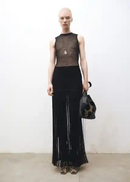 Vestido Guinea Negro Talla S Mujer Mango